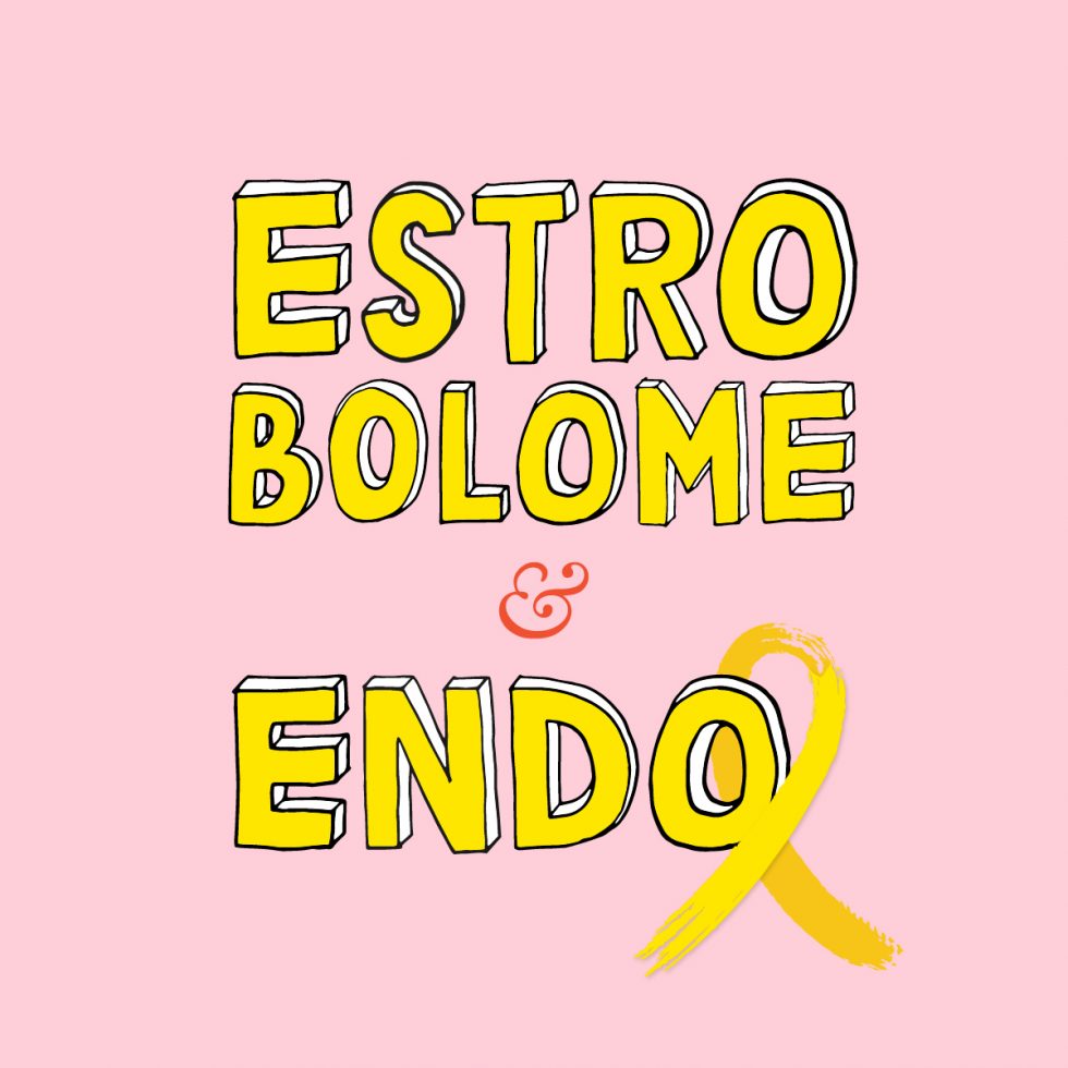 Estrobolome and Endometriosis infographic explaining the connection between gut microbiome, estrogen metabolism, hormone balance, and women's health.