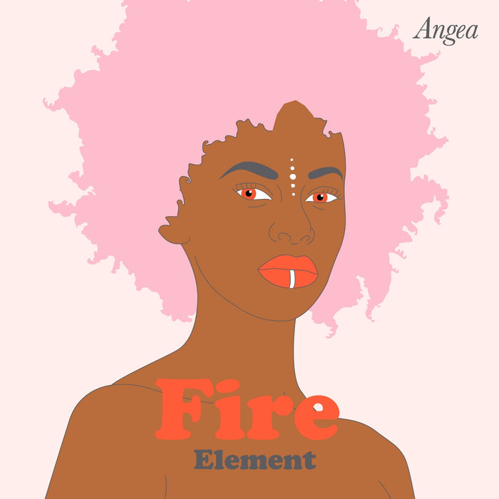 Fire Element illustration representing the Heart Goddess with symbols of passion, creativity, joy, and love