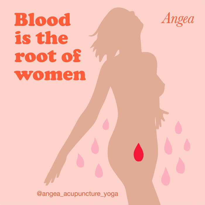 Illustration of a woman's silhouette representing menstruation, women's health and Chinese Medicine.