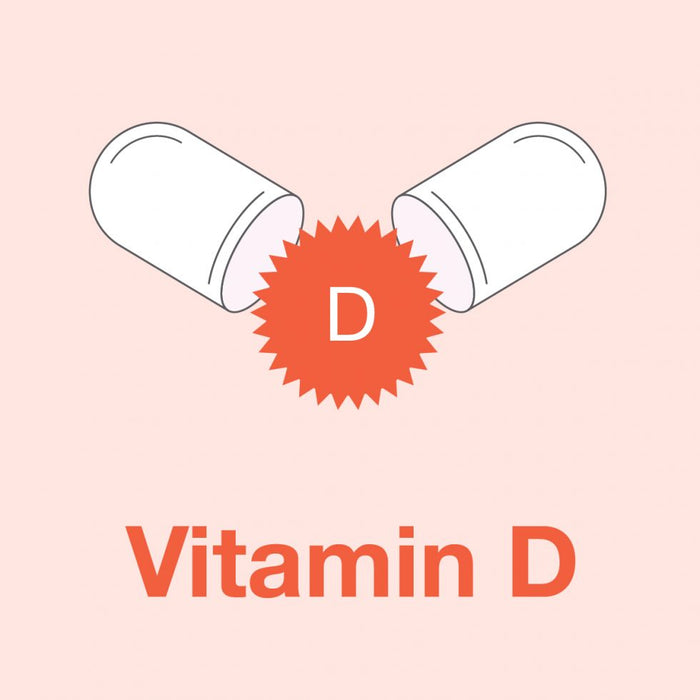 Vitamin D supplement illustration highlighting the importance of vitamin D for fertility, pregnancy, immune function, bone health, hormone balance, and overall women's health.